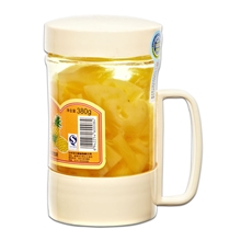 波仔食品厂家直销玻璃杯菠萝水果饮料批发380g&times;12瓶/箱江浙包邮