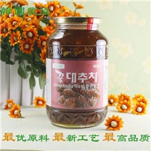 【热卖】韩国农协蜂蜜红枣茶1kg瓶装进口休闲食品零食批发