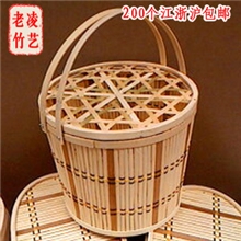 竹篮子，土鸡蛋大闸蟹竹篮，特产包装，安吉老凌竹篮厂批发礼品篮