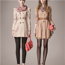 广东货源批发衣香丽影秋冬女士毛妮品牌风衣打底裤外贸厂家混批