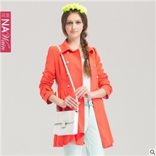 一线品牌纳纹春秋长款风衣品牌折扣女装厂家库存尾货清仓处理混批