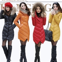 专柜正品2013冬装新款貉子毛领女士中长款修身羽绒服女韩版新潮
