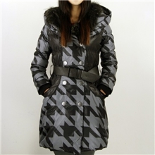 2013新款外贸原单YUKO正品大毛领花纹羽绒服厂家直销