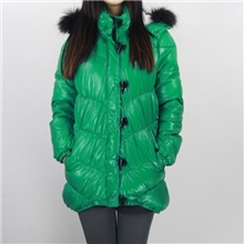 2013新款YUKO原单修身牛角扣大毛领羽绒服厂家直销