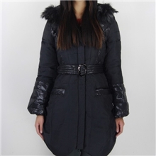 2013新款原单外贸YUKO中长款大毛领重折面料羽绒服厂家直销