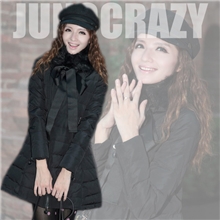 2013新款女装时髦个性韩版A字长款斗篷貉子毛领羽绒服外套中长款