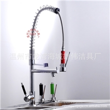 供应外贸弹簧抽拉水龙头欧美热销新款厨房水龙头