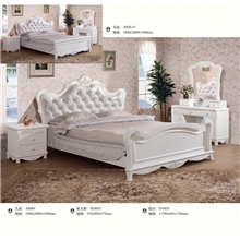 【厂家直销】实木系列实木床双人床实木家具A808#(皮靠)