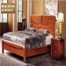 热销中式【榆木双人床】进口榆木实木大床乐从卧室单层床