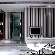 【企业集采】PVC壁纸现代简约竖条背景墙纸无纺布黑白条纹壁纸