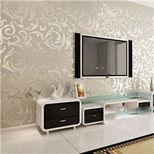 PVC墙纸批发现代简约莨苕叶壁纸工程壁纸卧室客厅满铺背景壁纸