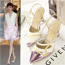 孙丽走秀款明星同款性感小尖头鞋细跟高跟真皮中底女鞋批发