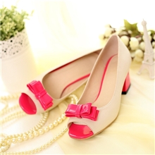 2013夏新款女士中跟鱼嘴单鞋凉鞋真皮蝴蝶结花朵粗高跟女鞋批发