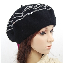 啦啦蜜羊毛贝雷帽批发秋冬女士帽子韩版女时尚画家帽针织帽子