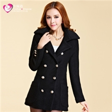 优质版2013冬装羊毛翻领女装呢子大衣修身加厚保暖呢外套女大衣