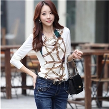 2013春秋装新款打底衫印花上衣韩版大码女装修身棉t恤长袖YS170