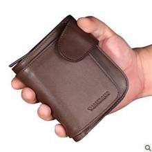 曼邦真皮钱包男士正品纯牛皮头层男钱包商务钱夹短款多功能钱包