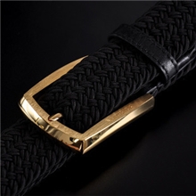 2013新款双股编织纤维蚕丝弹力皮带曼邦男士皮带休闲腰带韩版