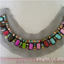 供应手工衣领/钉珠衣领/亚克力衣领/树脂钉珠领花/手工领饰