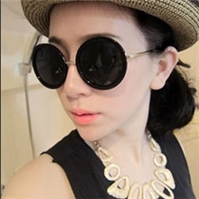 大牌明星潮牌大气金属镜腿圆形太阳眼镜墨镜范冰冰巴黎同款