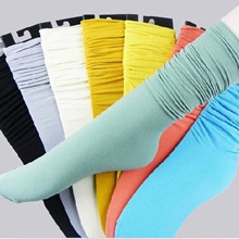 袜子批发24色新到荧光色女士堆堆袜子自然卷边糖果色