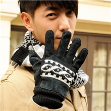 加厚韩版潮真皮加绒男士防寒风防滑骑车保暖猪皮手套淘宝热销