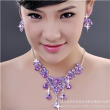 新娘饰品新娘项链彩色项链结婚用品影楼用品紫色等多色