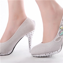2012秋新款单鞋防水台女鞋新娘鞋银色高跟鞋婚鞋高档新娘婚鞋