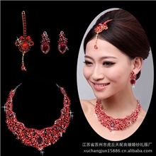 靓!2013结婚新娘女款/耳环套链/高贵装奢华/三件套/礼服旗袍配件