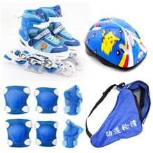 2013新品劲道儿童直排轮滑溜冰鞋套装广东工厂直供轮子带闪光