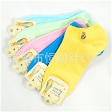 彼得兔船袜，女士袜子，卡通袜子，刺绣袜子