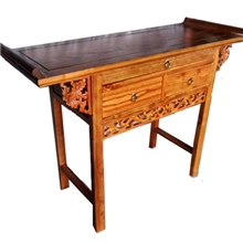 仿古中式家具实木三抽翘头供桌佛台供台榫卯仿红木