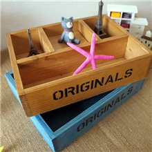 特价木盒日单zakka杂货木质4格收纳盒做旧复古实木四格收纳托盘