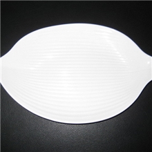 100%美耐皿（密胺）白色树叶形长形盘