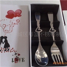 《环保餐具》心型不锈钢餐具|餐具套装|新奇圣诞礼品餐具套装