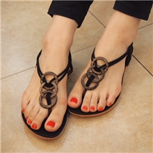 2013！韩国代购T型夹角平底鞋凉鞋女31-2051