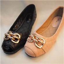 2013新款韩版卖金属扣方头单鞋女鞋车线平底鞋115-30159