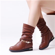 特惠2013秋冬新款雪地靴女鞋甜美短筒靴女靴金属链条学生女鞋