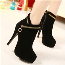 女靴批发2013秋冬时尚韩版性感细高跟侧拉链绒面短靴婚靴马丁靴