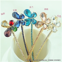 精致款~韩版一字水晶发夹边夹发饰发卡头饰饰品满包邮9CM