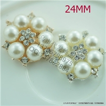 24MM珍珠配件DIY配件合金配件蝴蝶结发饰配件现货