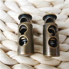 仿金属绳扣青铜色弹簧扣双孔长方形定绳器止绳扣绳夹24mm高