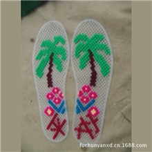 鞋垫厂家批发十字绣毛线绣塑料网格绣花鞋垫半成品硅胶鞋垫