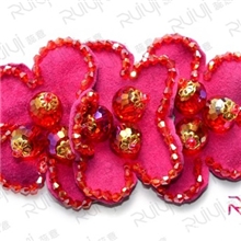 自主开发专业厂家直供双面绒布手工串珠鞋花广州手工鞋花厂家