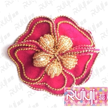 专业厂家直供双面绒针车铜链手工串珠鞋花广州手工鞋花厂家