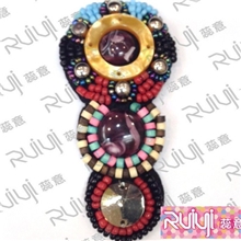 广州鞋花厂家直供罗马串珠复古木珠波西米亚款手工鞋花