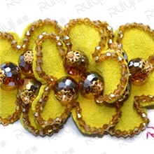 自主开发广州专业手工鞋花厂家直供质量保证新款串珠订珠布花