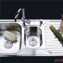 201不锈钢双盆洗涤槽，厨房洗物槽，厨房水盆水槽