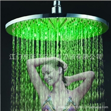 LED花洒厂家直销质量保证温控三色变色花洒10寸圆型花洒D002-2