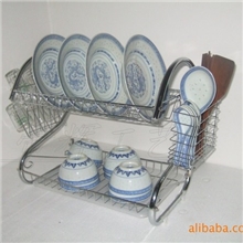 厂家供应钢管S型二层碗架碗碟架沥水架、厨房用品、赠品